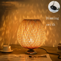 NatureHue Vintage Bamboo Table Lamp Creative Woven Rattan Desk Lamp