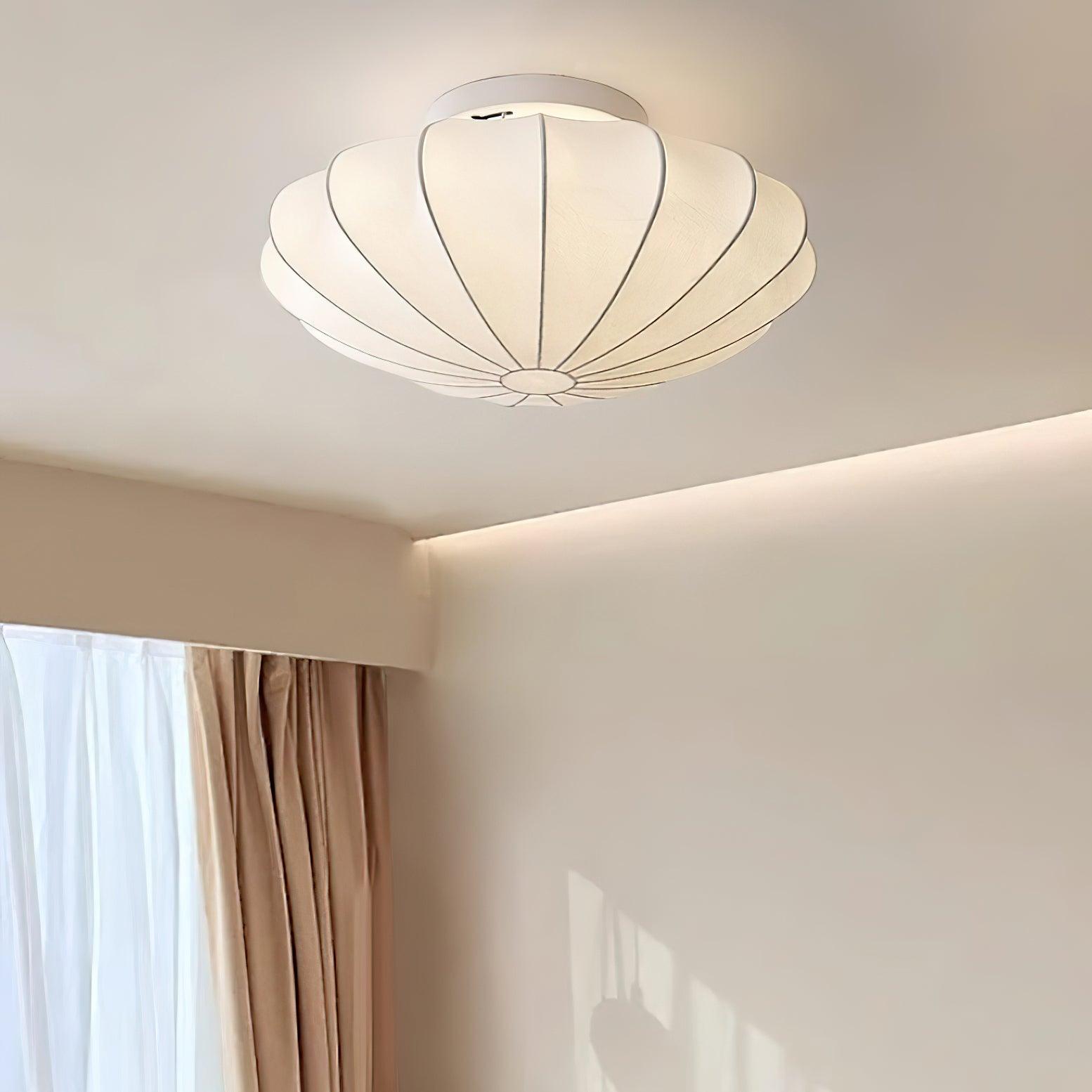 Bowl-shaped fabric ceiling lamp Elegant design