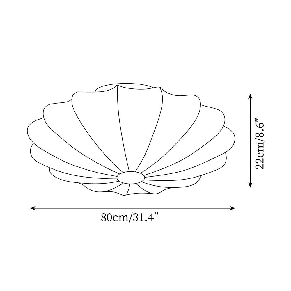 Bowl-shaped fabric ceiling lamp Elegant design