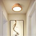 Round massive wood ceiling lamp – Scandinavian lamp for living room and hallway