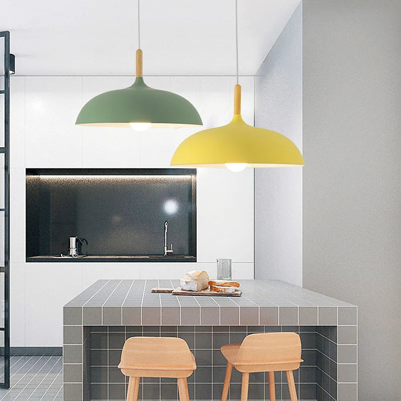Modern ceiling lamp oak wood | Scandinavian pendant light for the living room