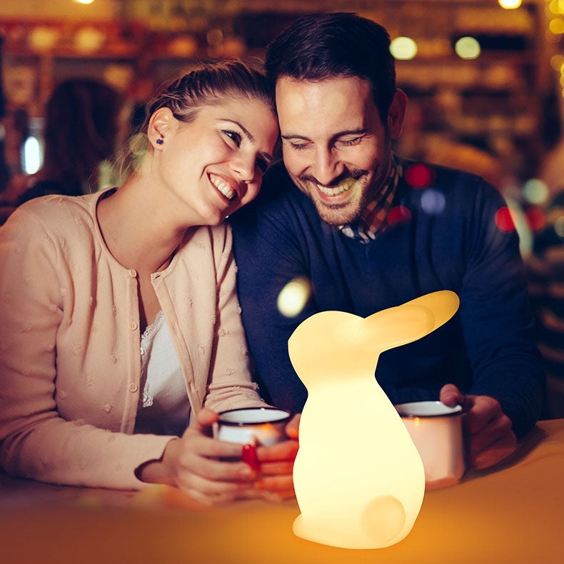 Modern creative rabbit PE LED table lamp for the bedroom