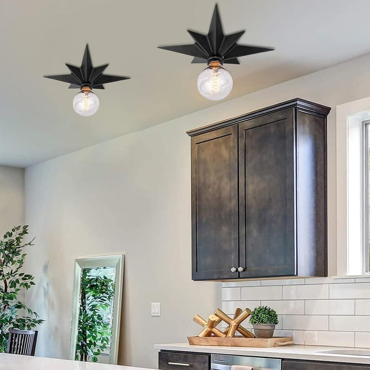 Modern star-shaped ceiling lamp