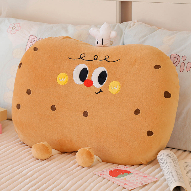 Plush pillow in cookie shape with cute face Madigas