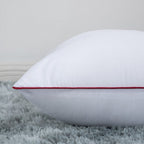 Premium square throw pillow inserts with piped edge and hypoallergenic hollow-fiber fill Madigas