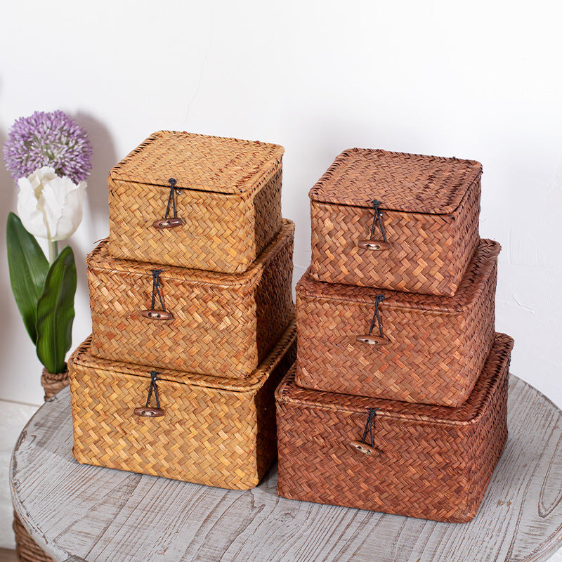 Handwoven Storage Box with Lid