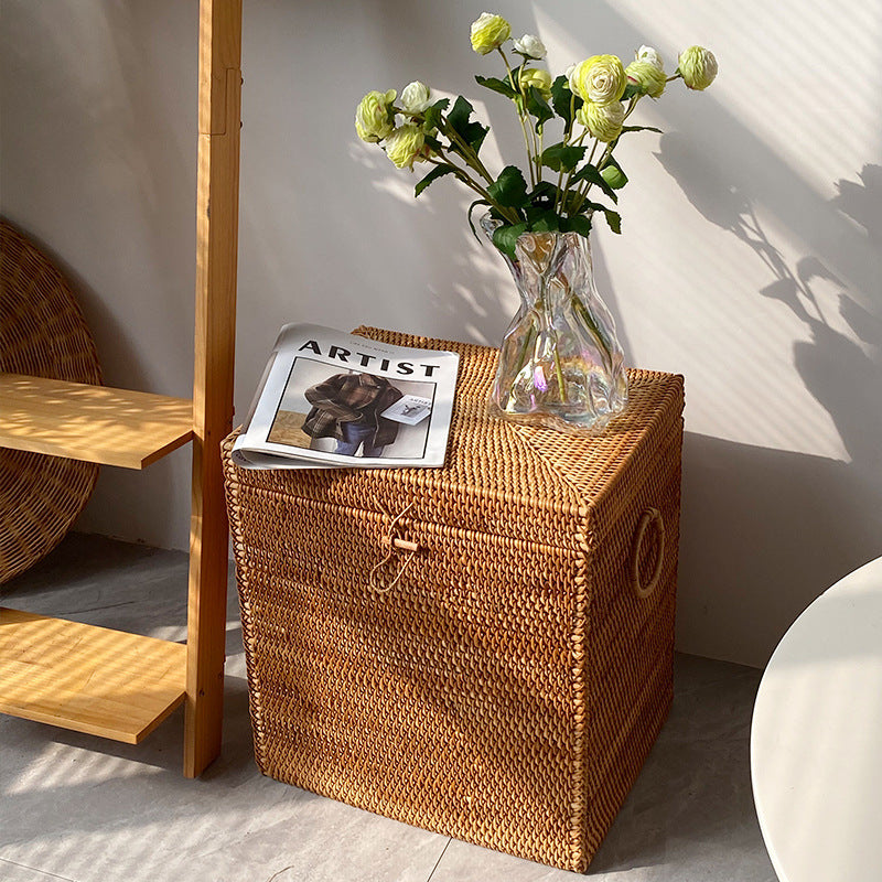 Stylish Storage Box Made of Woven Natural Material