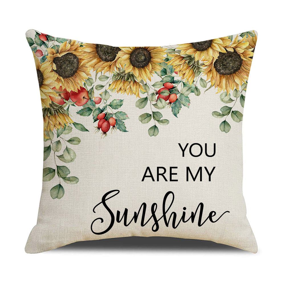 Cushion Cover with Sunflower Pattern Madigas