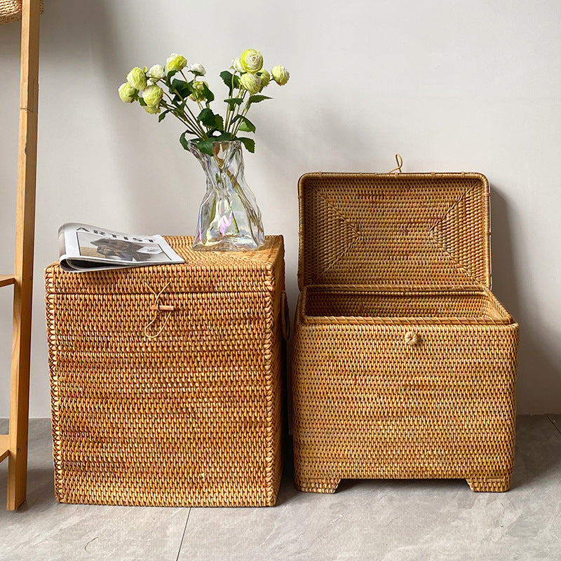 Stylish Storage Box Made of Woven Natural Material