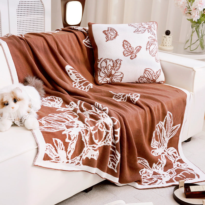 Decorative Throw Blanket with Floral Design Madigas