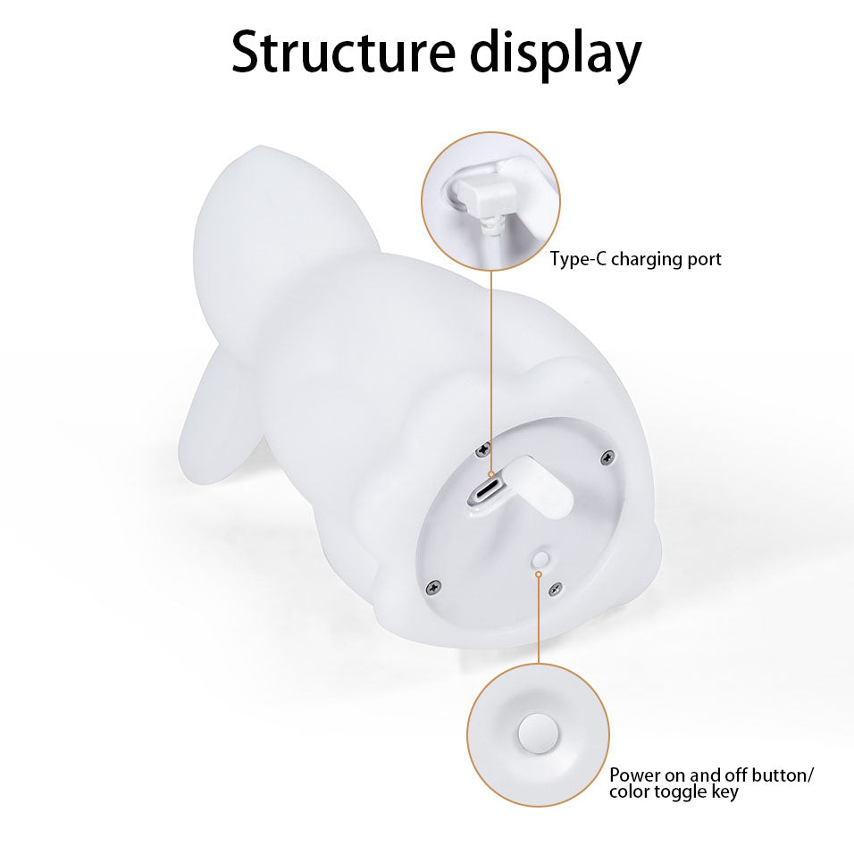 Modern creative rabbit PE LED table lamp for the bedroom