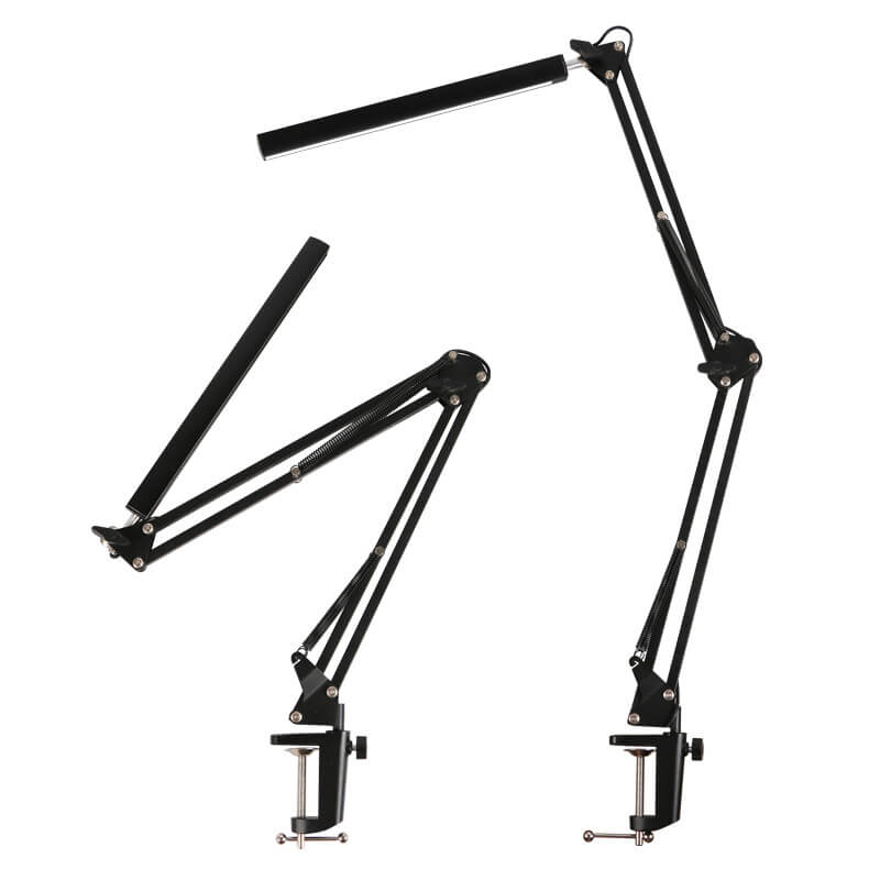 LED foldable long arm clip eye protection USB reading desk lamp