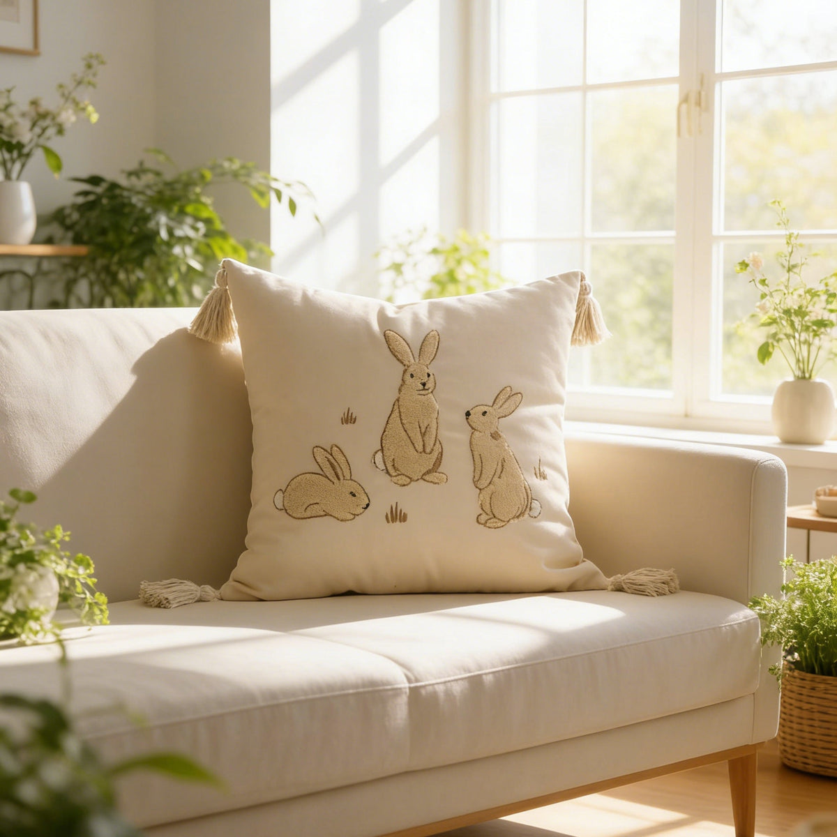pillowcase with cute bunny motif Madigas