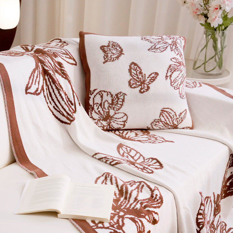 Decorative Throw Blanket with Floral Design Madigas