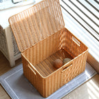 Multifunctional Storage Box Made of Natural Willow Bark