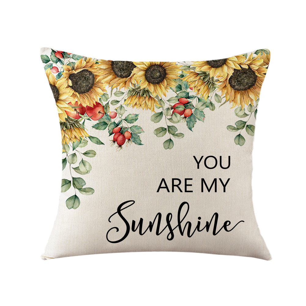 Cushion Cover with Sunflower Pattern Madigas