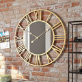 Madigas | Metal Vintage Large Size Wall Clock with Mirror 39cm