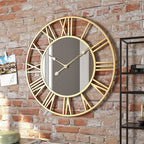 Madigas | Metal Vintage Large Size Wall Clock with Mirror 39cm