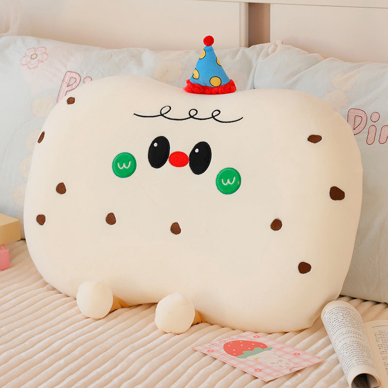 Plush pillow in cookie shape with cute face Madigas