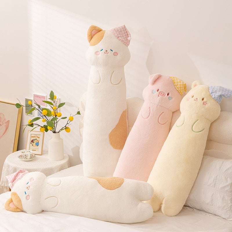 Plush neck roll with kitten motif Madigas