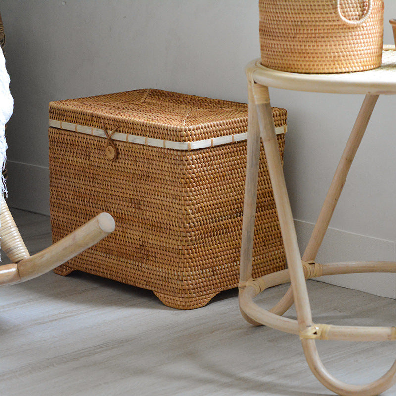 Stylish Storage Box Made of Woven Natural Material