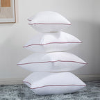 Premium square throw pillow inserts with piped edge and hypoallergenic hollow-fiber fill Madigas
