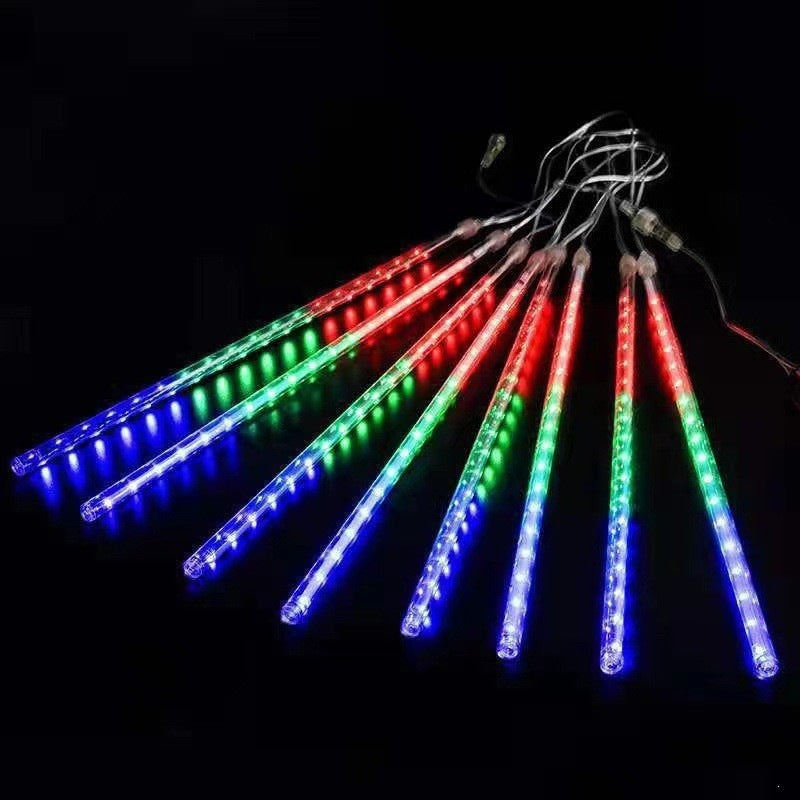 Outdoor hanging meteor tube lights for trees waterproof cascadian LED rain effect home lamp