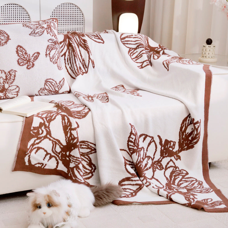 Decorative Throw Blanket with Floral Design Madigas
