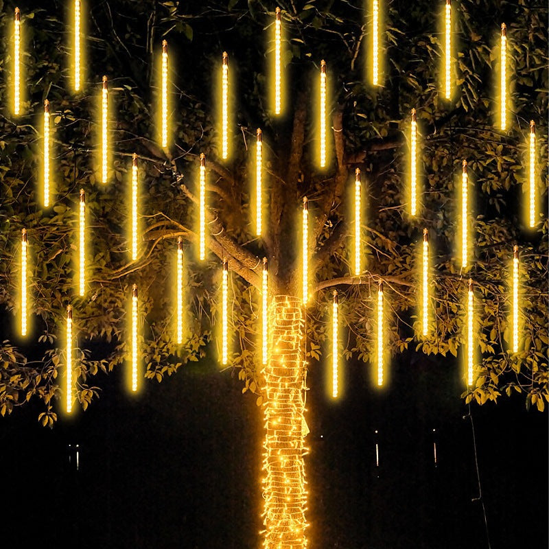 Outdoor hanging meteor tube lights for trees waterproof cascadian LED rain effect home lamp