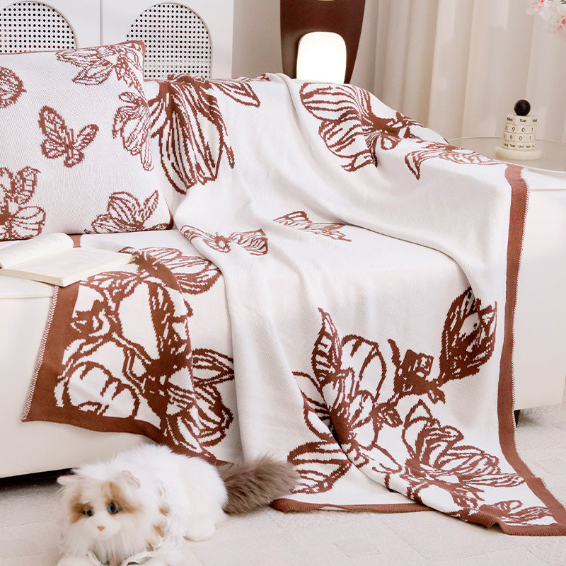 Decorative Throw Blanket with Floral Design Madigas