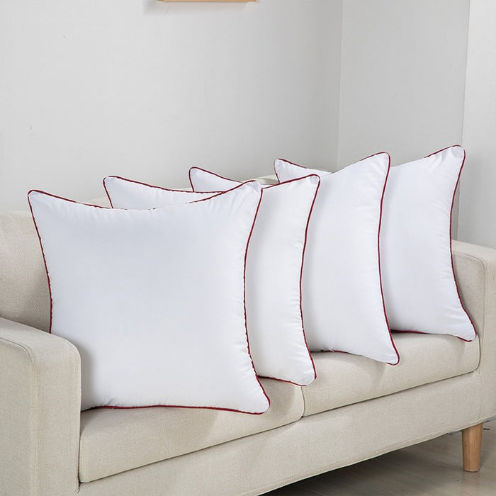 Premium square throw pillow inserts with piped edge and hypoallergenic hollow-fiber fill Madigas