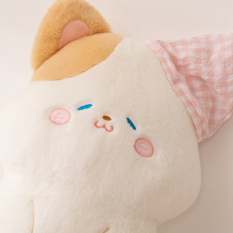 Plush neck roll with kitten motif Madigas