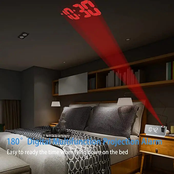 Madigas | Projection alarm clock with mirror display and large LED screen