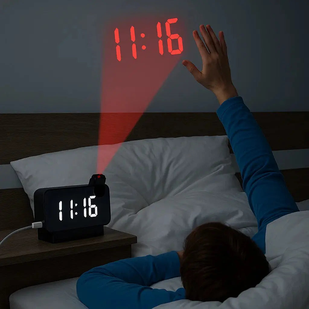 Madigas | Projection alarm clock with mirror display and large LED screen