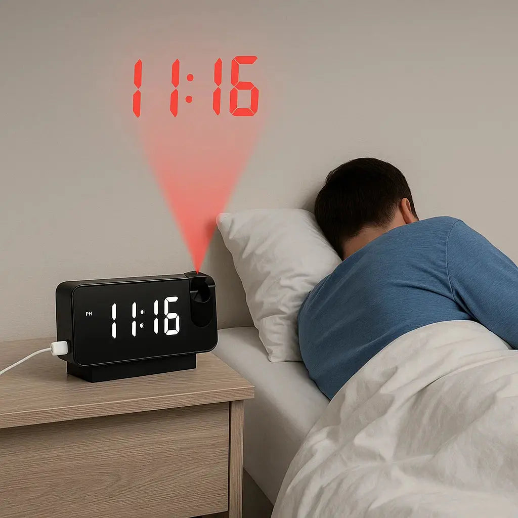 Madigas | Projection alarm clock with mirror display and large LED screen