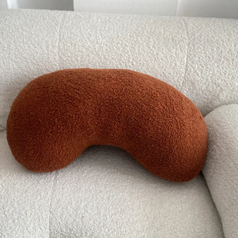 Nordic Bouclé Abstract Cushion – Minimalist Plush Pillow | Madigas