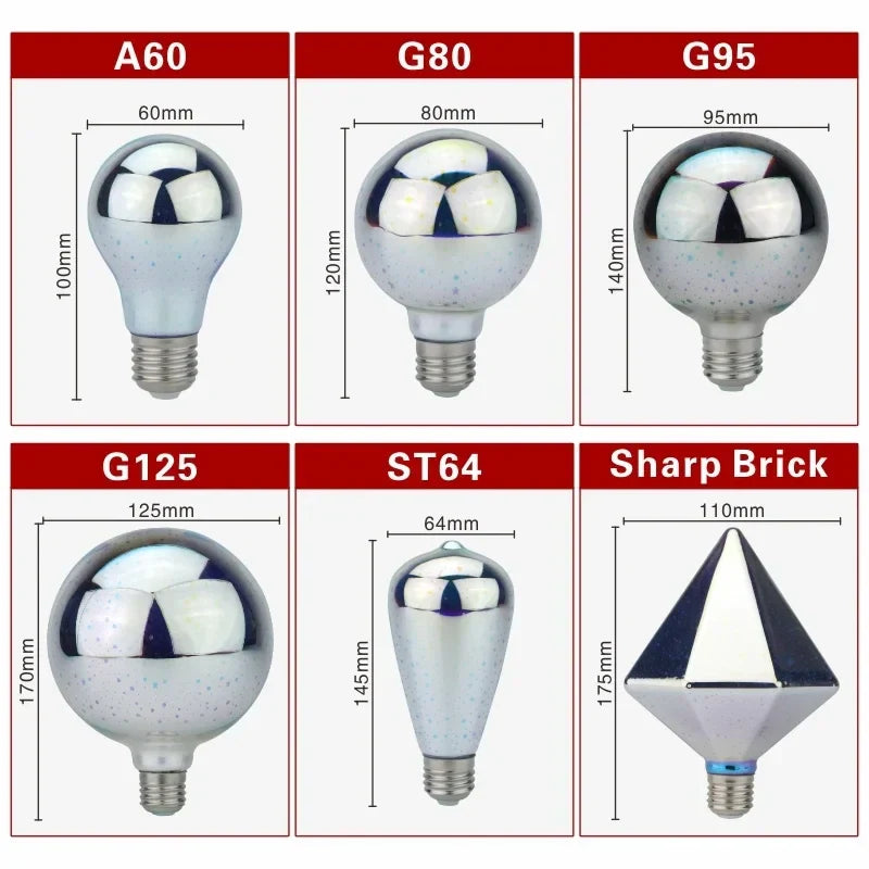 3D LED Lamp | Vintage Fireworks Effect Lamp with E27 Socket | 6W 85–265V | Decor, Party & Christmas Lighting | Auravia