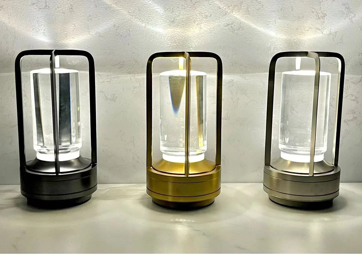 Portable wireless LED lantern with charging station