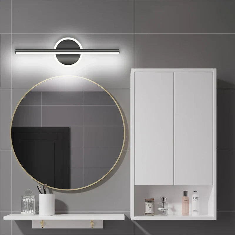 Madigas | LED Wall Light LineaLux | Black & Gold | 40/60/80 cm | Warm, Cold & Three-Color Light | Modern Mirror & Wall Lighting