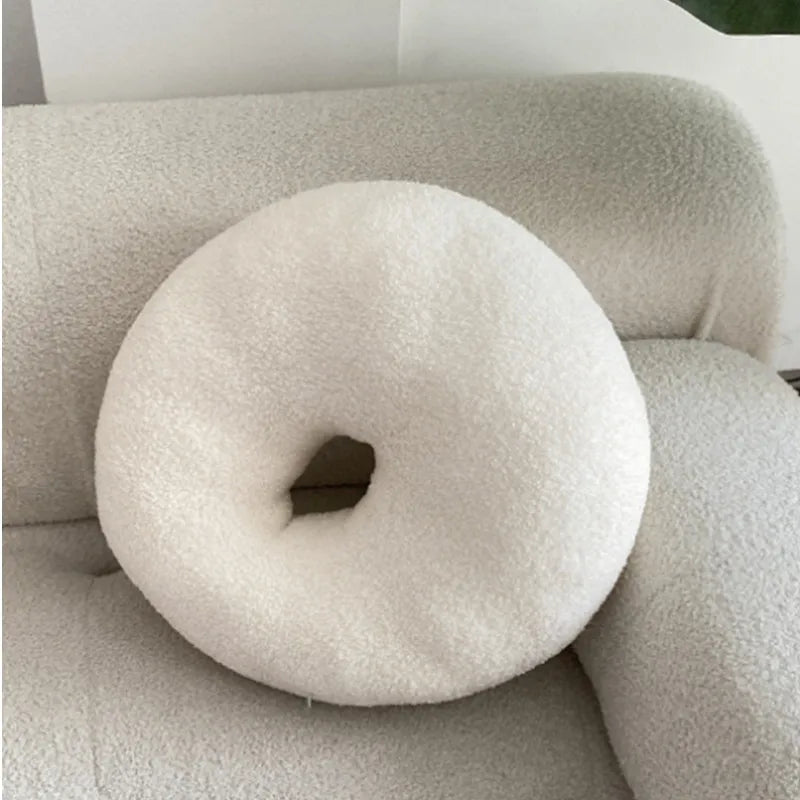 Nordic Bouclé Abstract Cushion – Minimalist Plush Pillow | Madigas