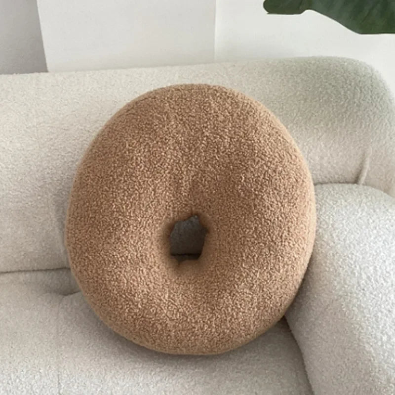 Nordic Bouclé Abstract Cushion – Minimalist Plush Pillow | Madigas