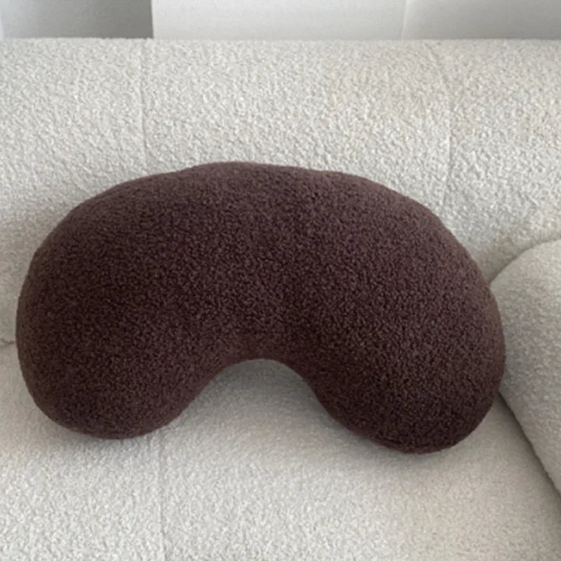 Nordic Bouclé Abstract Cushion – Minimalist Plush Pillow | Madigas