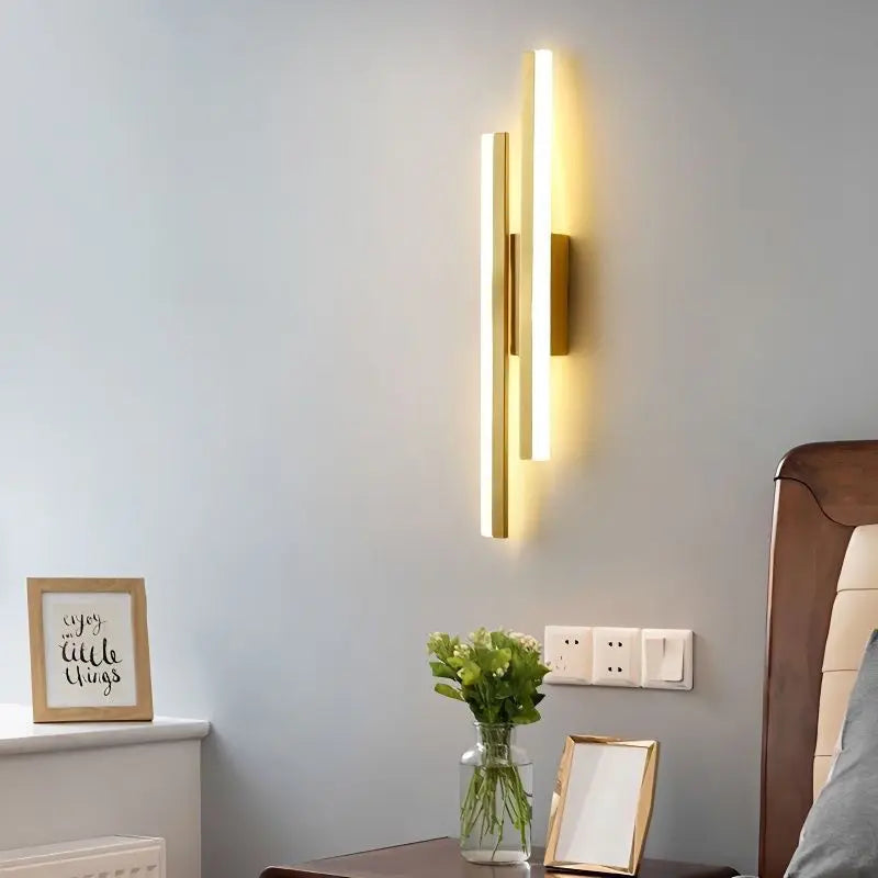 Modern LED Wall Light: Black/Gold Acrylic Room Decoration Light