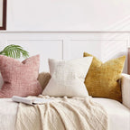 Chenille Throw Pillow Cover Bamboo Texture Solid Color