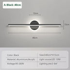 Madigas | LED Wall Light LineaLux | Black & Gold | 40/60/80 cm | Warm, Cold & Three-Color Light | Modern Mirror & Wall Lighting