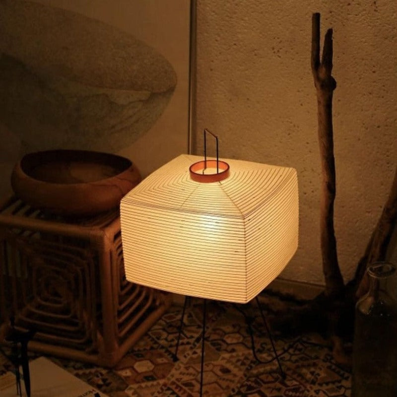 Japanese creative paper floor lamp with tripod