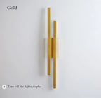 Modern LED Wall Light: Black/Gold Acrylic Room Decoration Light