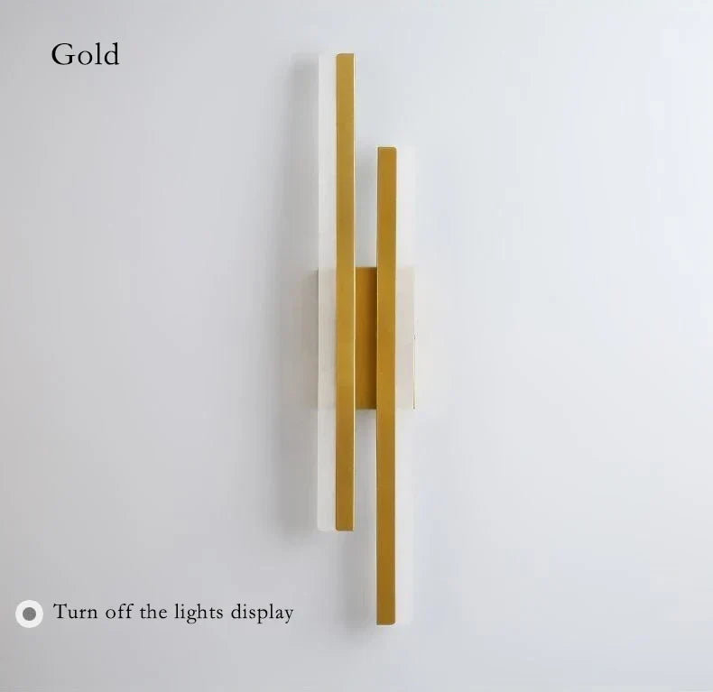 Modern LED Wall Light: Black/Gold Acrylic Room Decoration Light