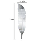Madigas | 3D Feather Art Mirror Wall Sticker
