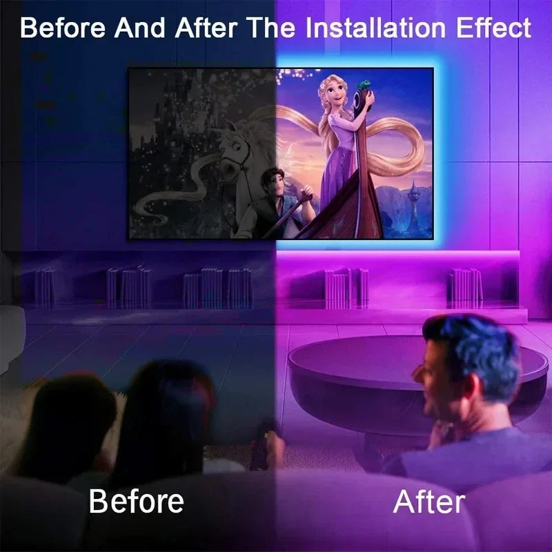 USB RGB LED Strip Lights with App Control for Room & TV Ambient Lighting Decor
